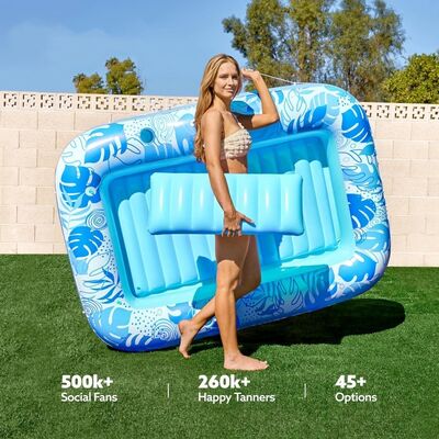 PVC inflatable water float, inflatable floating bed, water lounge chair, single maple leaf floating bed, inflatable tanning pool