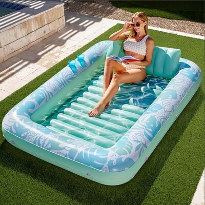 PVC inflatable water float, inflatable floating bed, water lounge chair, single maple leaf floating bed, inflatable tanning pool