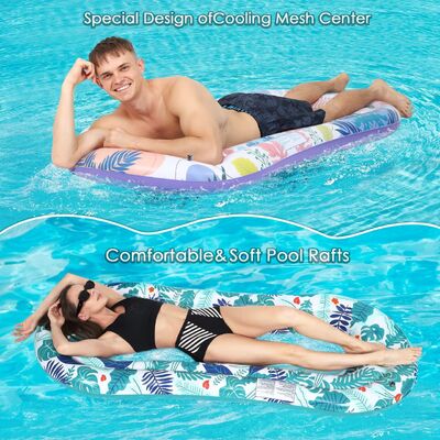 Inflatable floating bed, water entertainment, single-person folding, environmentally friendly, thickened pvc mesh floating raft