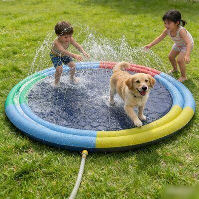 Thickened PVC water spray pad - Colorful dog play water toy - Outdoor water spray game toy pool - Pet water spray pad