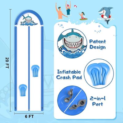 PVC shark water spray slide - summer children's water play toy - outdoor sports backyard lawn water fountain