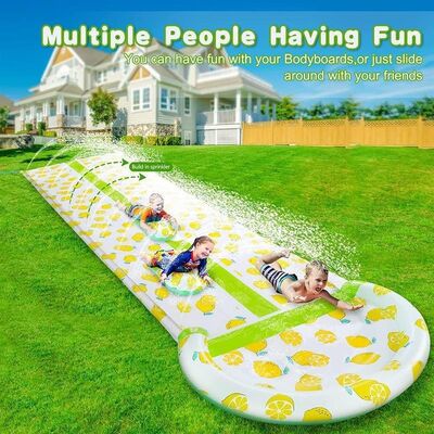 PVC Fresh Lime Water-Spraying Slide - Summer Children's Water-Skiing Toy - Outdoor Sports Backyard Lawn Water Fountain for Cool Summer
