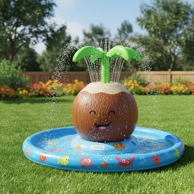 Children's pet water spray pad - Summer water toy - Coconut-shaped water sprinkler toy - Outdoor game water pool