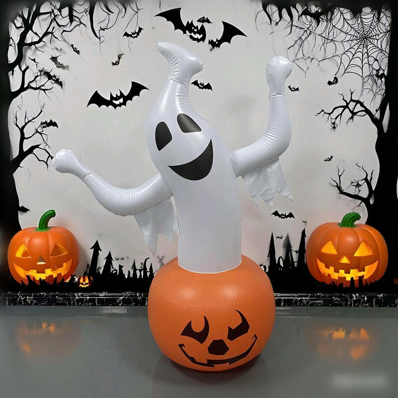 Halloween Cross Border Bestsellers PVC Inflatable LED Light Up Pumpkin Ghost Untoppleable Dolls