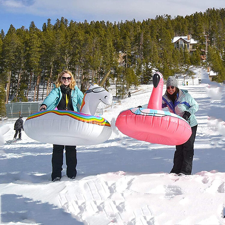 High Durability Inflatable Ski Ring Round Design and Skiing Pattern for Winter Adventures