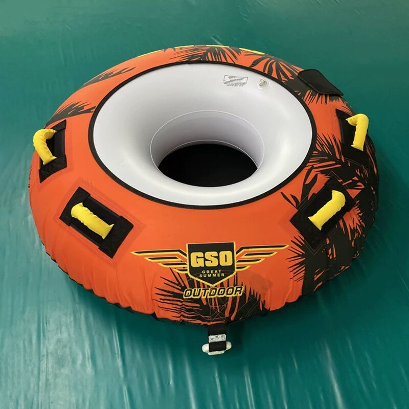 PVC inflatable water towing ring with fabric cover, water towing boat, double yacht, speedboat, rowing towing tube