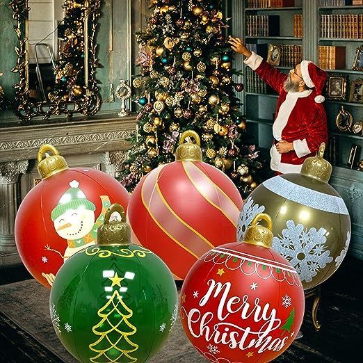 Durable PVC Inflatable Decorative Balls Inflatable Luminous Christmas Balls, Non-Toxic And Child-Safe Materials