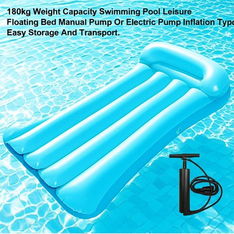 180kg Weight Capacity Swimming Pool Leisure Floating Bed Manual Pump Or Electric Pump Inflation Type Easy Storage And Transport