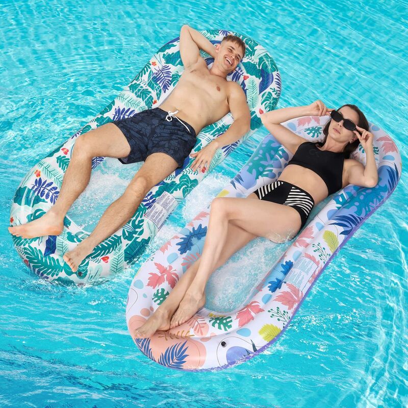Inflatable floating bed, water entertainment, single-person folding, environmentally friendly, thickened pvc mesh floating raft
