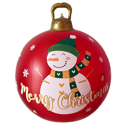 24-Inch PVC Inflatable Christmas Ball Multi-Color Christmas Atmosphere Pattern