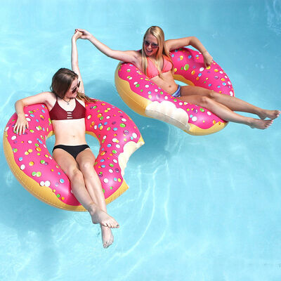 120-Centimeter Giant Donut Inflatable Toy Swimming Ring Outdoor Summer Beach Round Floating Ring