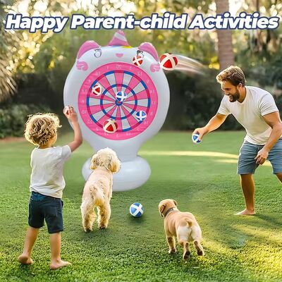 Inflatable unicorn throwing targets, PVC inflatable water darts, football penalty kicks, dartboard pasting fun, adult and children throwing toys, party game props