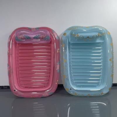 PVC inflatable large floating raft outdoor swimming pool party leisure floating bed with pillow, comfortable and foldable